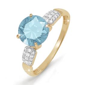 Золотое кольцо КЮЗ Del'ta D310567 с топазом и фианитом D310567 фото