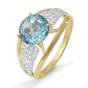 Золотое кольцо КЮЗ Del'ta D310599 с топазом и фианитом D310599 фото