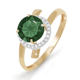 Золотое кольцо КЮЗ Del'ta D310621 с фианитом и кварцем D310621 фото