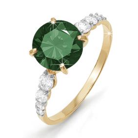 Золотое кольцо КЮЗ Del'ta D310630 с фианитом и кварцем D310630 фото