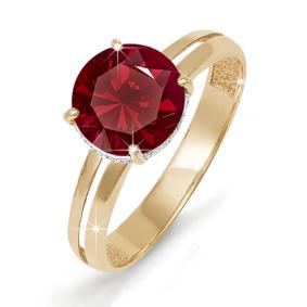 Золотое кольцо КЮЗ Del'ta D310644 с фианитом и гранатом D310644 фото