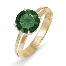 Золотое кольцо КЮЗ Del'ta D310647 с фианитом и кварцем D310647 фото