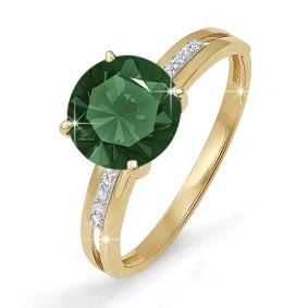 Золотое кольцо КЮЗ Del'ta D310692 с фианитом и кварцем D310692 фото