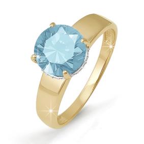 Золотое кольцо КЮЗ Del'ta D310698 с топазом и фианитом D310698 фото
