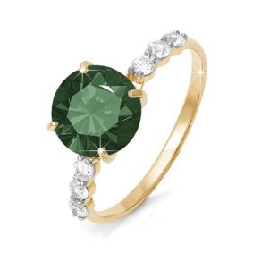 Золотое кольцо КЮЗ Del'ta D310727 с фианитом и кварцем D310727 фото