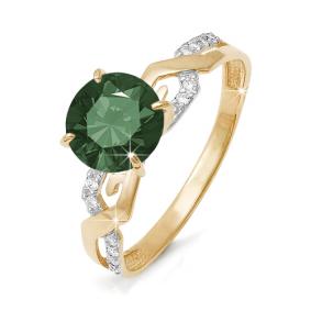 Золотое кольцо КЮЗ Del'ta D310737 с фианитом и кварцем D310737 фото