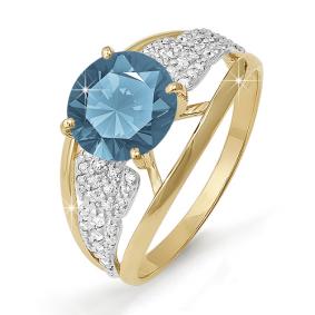 Золотое кольцо КЮЗ Del'ta D310774 с фианитом D310774 фото