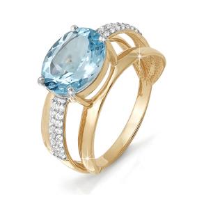 Золотое кольцо КЮЗ Del'ta D310900 с топазом и фианитом D310900 фото