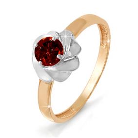 Золотое кольцо КЮЗ Del'ta D310909 с гранатом D310909 фото