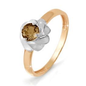 Золотое кольцо КЮЗ Del'ta D310911 с раухтопазом D310911 фото