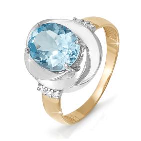 Золотое кольцо КЮЗ Del'ta D310936 с топазом и фианитом D310936 фото