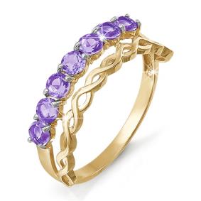 Золотое кольцо КЮЗ Del'ta D311089 с аметистом D311089 фото