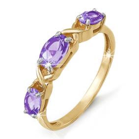 Золотое кольцо КЮЗ Del'ta D311095 с аметистом D311095 фото