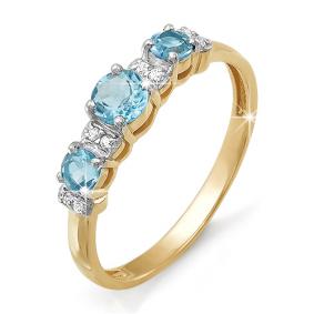 Золотое кольцо КЮЗ Del'ta D311098 с топазом и фианитом D311098 фото