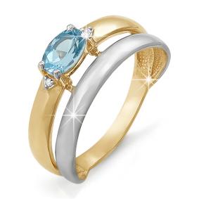 Золотое кольцо КЮЗ Del'ta D311108 с топазом и фианитом D311108 фото