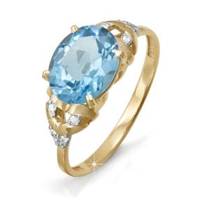 Золотое кольцо КЮЗ Del'ta D311128 с топазом и фианитом D311128 фото