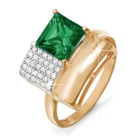 Золотое кольцо КЮЗ Del'ta D311136 с фианитом и кварцем D311136 фото