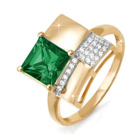 Золотое кольцо КЮЗ Del'ta D311148 с фианитом и кварцем D311148 фото