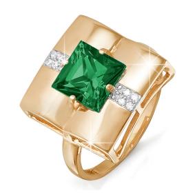 Золотое кольцо КЮЗ Del'ta D311154 с фианитом и кварцем D311154 фото