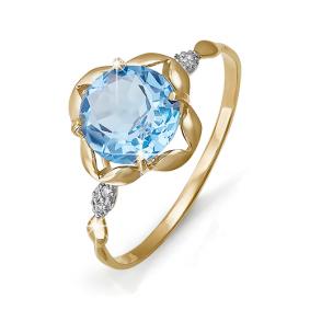 Золотое кольцо КЮЗ Del'ta D311229 с топазом и фианитом D311229 фото