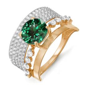 Золотое кольцо КЮЗ Del'ta D311288 с фианитом и кварцем D311288 фото