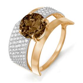 Золотое кольцо КЮЗ Del'ta D311299 с фианитом и раухтопазом D311299 фото