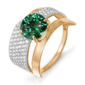 Золотое кольцо КЮЗ Del'ta D311300 с фианитом и кварцем D311300 фото