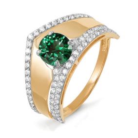 Золотое кольцо КЮЗ Del'ta D311318 с фианитом и кварцем D311318 фото