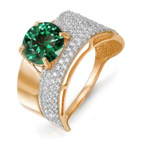 Золотое кольцо КЮЗ Del'ta D311342 с фианитом и кварцем D311342 фото