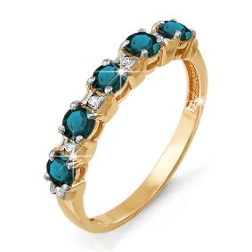 Золотое кольцо КЮЗ Del'ta D311382 с фианитом и Лондон топазом D311382 фото