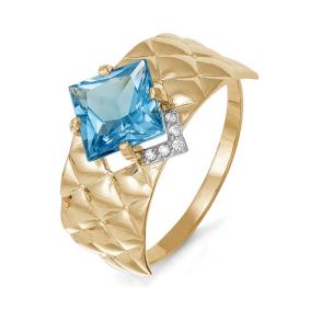 Золотое кольцо КЮЗ Del'ta D311445 с топазом и фианитом D311445 фото