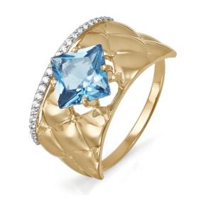 Золотое кольцо КЮЗ Del'ta D311452 с топазом и фианитом D311452 фото