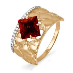 Золотое кольцо КЮЗ Del'ta D311453 с фианитом и гранатом D311453 фото