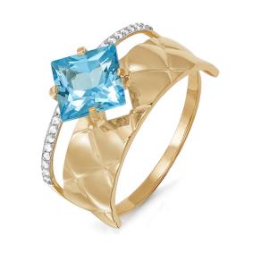 Золотое кольцо КЮЗ Del'ta D311466 с топазом и фианитом D311466 фото