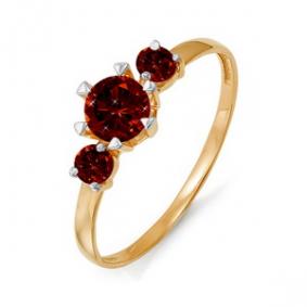 Золотое кольцо КЮЗ Del'ta D311504 с гранатом D311504 фото