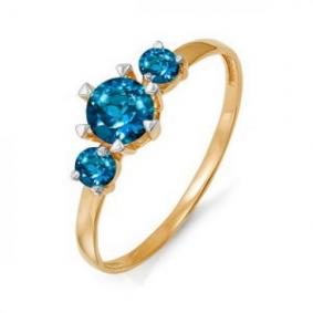 Золотое кольцо КЮЗ Del'ta D311507 с Лондон топазом D311507 фото