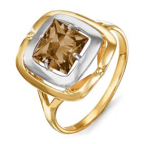 Золотое кольцо КЮЗ Del'ta D311553 с раухтопазом D311553 фото