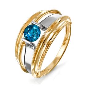 Золотое кольцо КЮЗ Del'ta D311627 с Лондон топазом D311627 фото