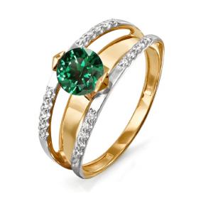 Золотое кольцо КЮЗ Del'ta D311646 с фианитом и кварцем D311646 фото