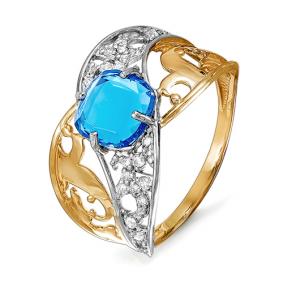 Золотое кольцо КЮЗ Del'ta D311757 с топазом и фианитом D311757 фото