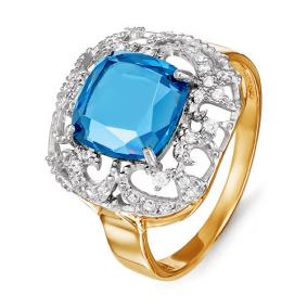 Золотое кольцо КЮЗ Del'ta D311785 с топазом и фианитом D311785 фото