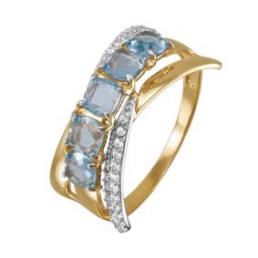 Золотое кольцо КЮЗ Del'ta D311924 с топазом и фианитом D311924 фото