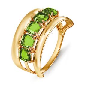 Золотое кольцо КЮЗ Del'ta D311936 с хризолитом D311936 фото