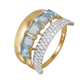 Золотое кольцо КЮЗ Del'ta D311966 с топазом и фианитом D311966 фото