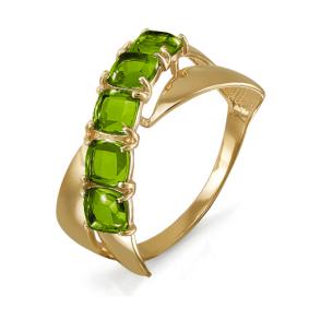 Золотое кольцо КЮЗ Del'ta D311985 с хризолитом D311985 фото