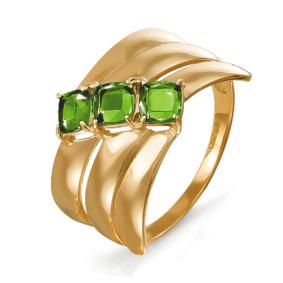 Золотое кольцо КЮЗ Del'ta D312020 с хризолитом D312020 фото