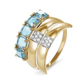 Золотое кольцо КЮЗ Del'ta D312036 с топазом и фианитом D312036 фото