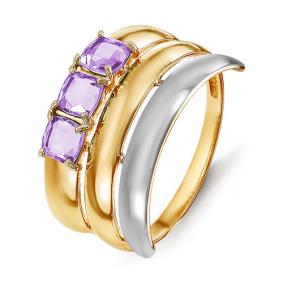 Золотое кольцо КЮЗ Del'ta D312066 с аметистом D312066 фото