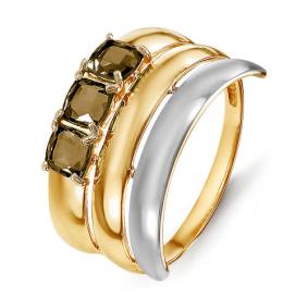 Золотое кольцо КЮЗ Del'ta D312067 с раухтопазом D312067 фото