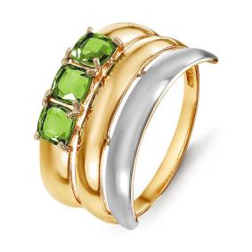 Золотое кольцо КЮЗ Del'ta D312069 с хризолитом D312069 фото